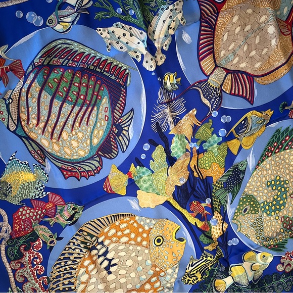 Hermès “Grands Fonds” Silk Vintage Scarf, Annie Faivre, 90cm, Collector’s Item - Picture 10 of 16